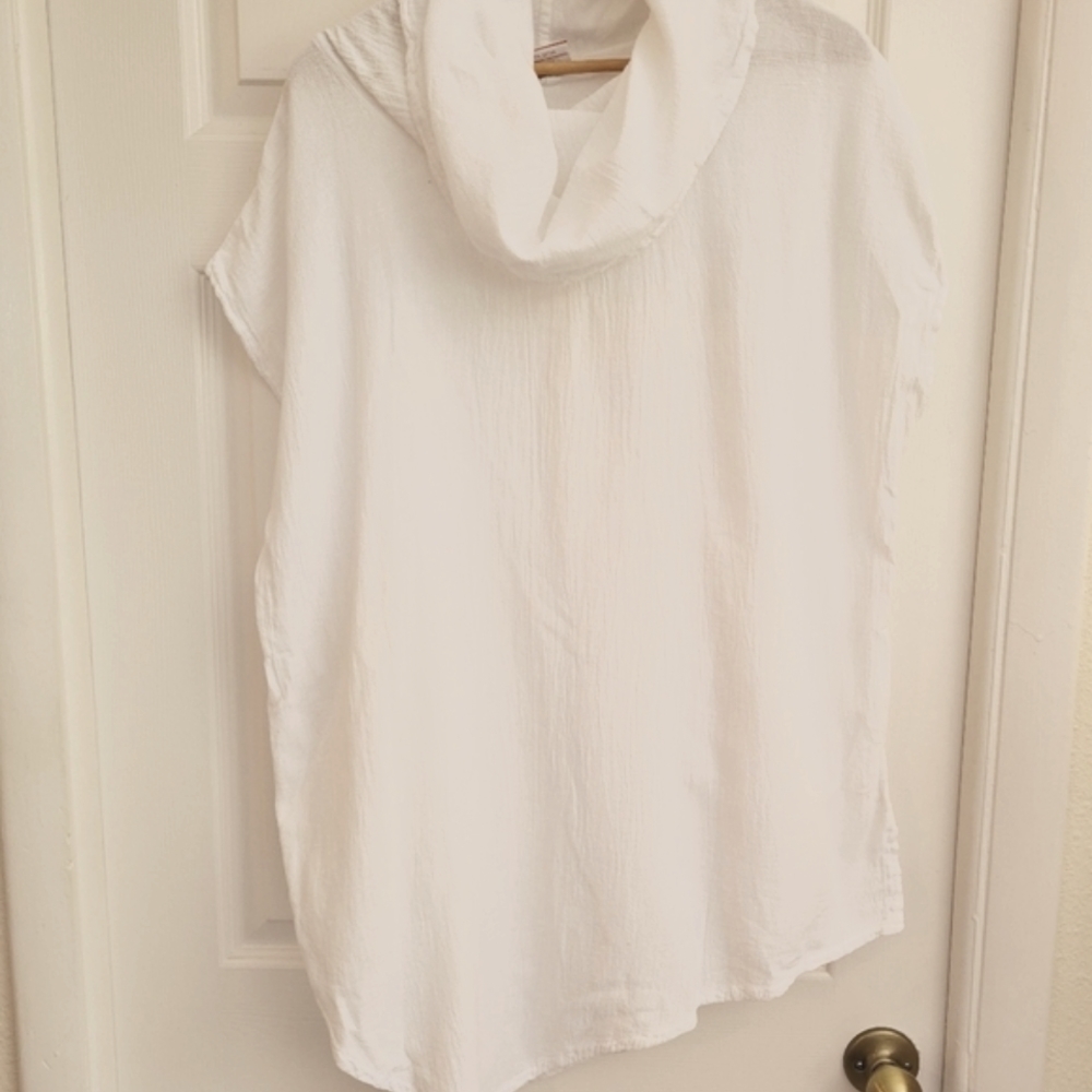 Cotton gauze asymmetrical tunic